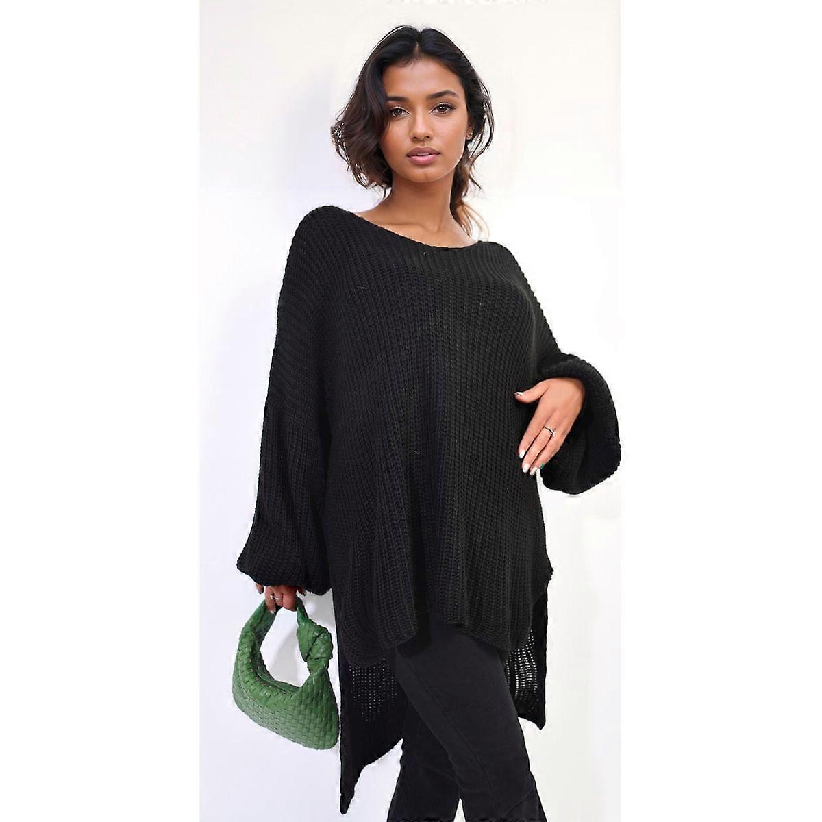 Oversized Long Back Knitted Mini Dress