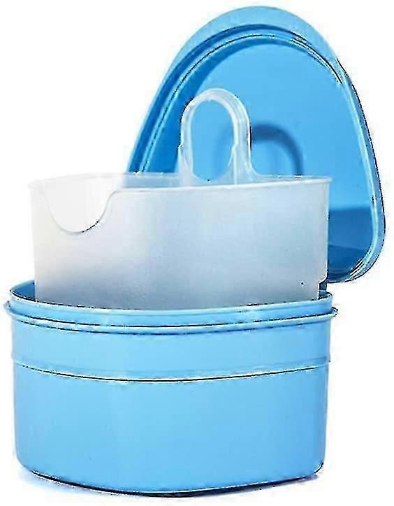 Prosthesis Box Case Dental Box Cleaning Box For Dentures Light Blue
