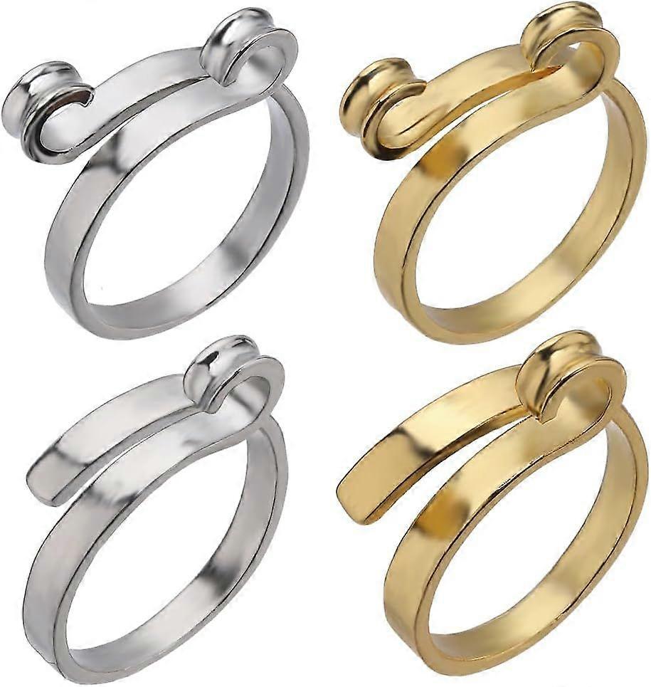 1 Box 8Pcs Crochet Rings Gold Silver Crochet Hook Ring Adjustable Knitting Crochet Ring Yarn Guide Finger Holder Braided Knitting Ring Yarn Tension Ri