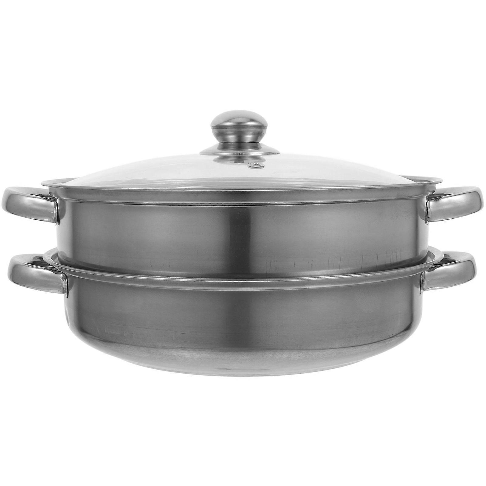 1 sett dobbeltlags matdamper matdampverktøy dampkjele i rustfritt stål