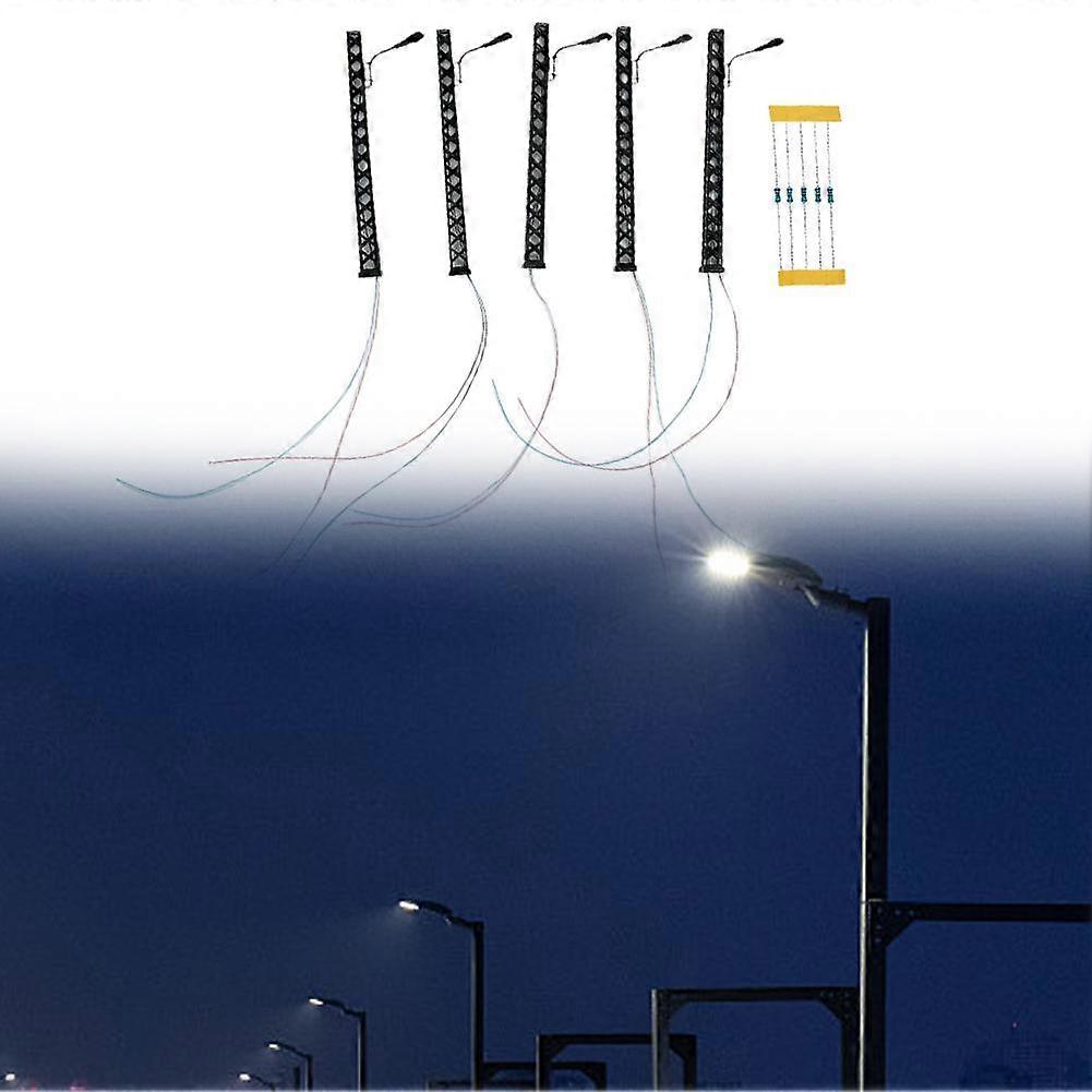 5 Pcs Model Railway Lights Lattice Mast Light Gauge H0 Light Layout LED Lamps