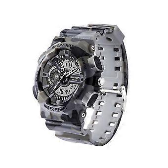 SANDA 5318 Display Luminoso LED & Cronômetro & Alarme & Data e Função de Semana Relógio de Movimento Duplo Digital + Quartzo para Homens com Pulseira de Plástico