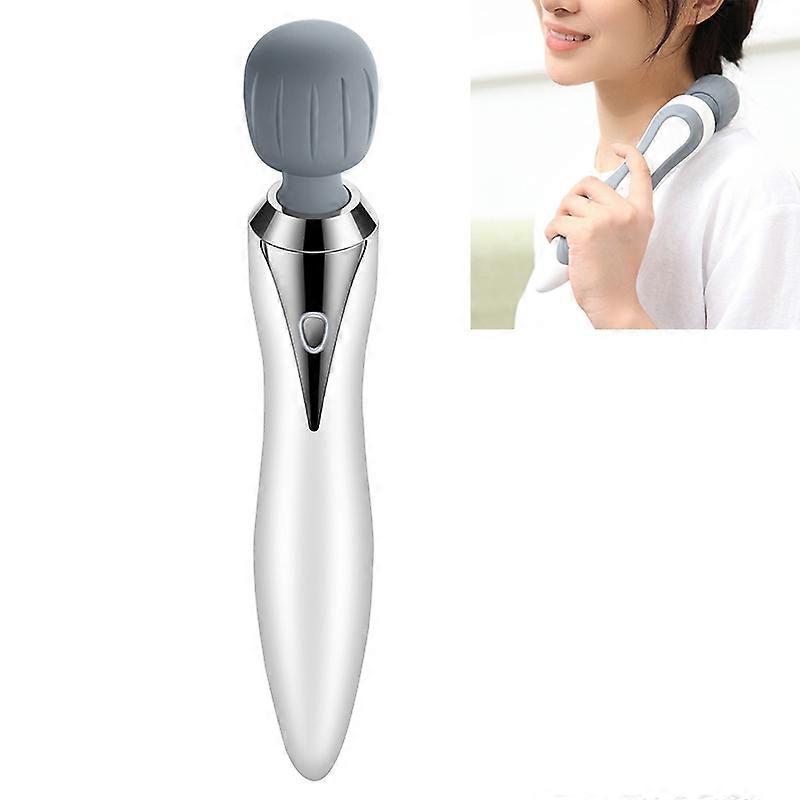 Portable Mini Multifunctional Physiotherapy Electric Hand-held Massage Stick(White)