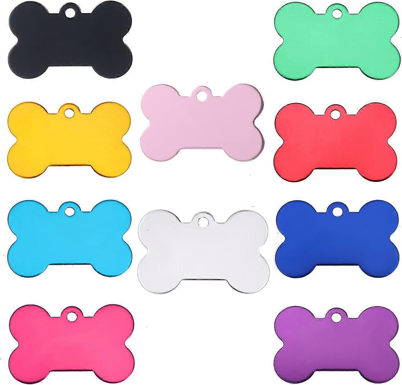 20 Pcs Pet ID Tag Bone Shape Double Sided Dog Cat Pet Name Phone Number ID Tag Charm Personalized, 38MM