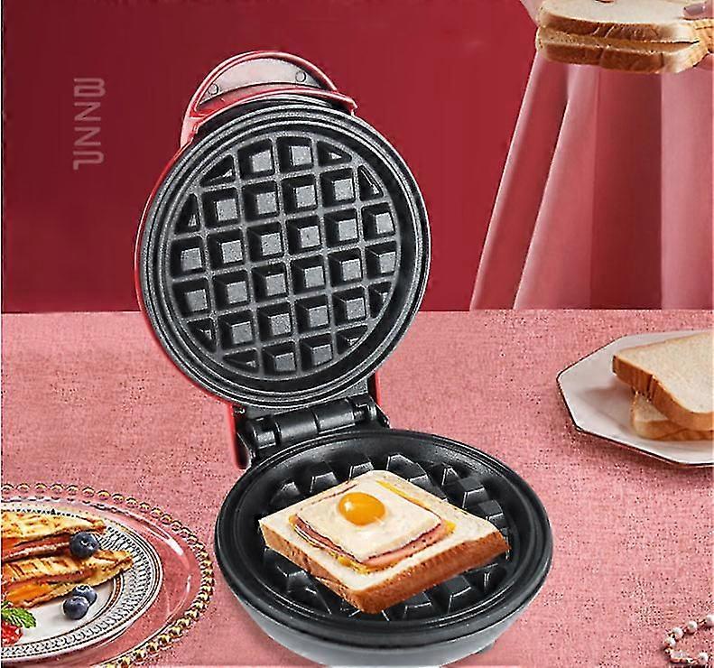 Mini waffle iron for classic waffles, small waffle maker with non-stick coating, suitable for children's birthdays, family gatherings, retro design, h
