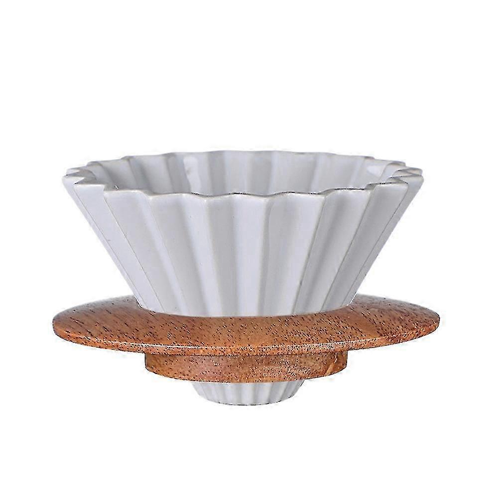 Ceramic Pour-over Coffee Dripper Set with Removable Filter and Stand for European Market