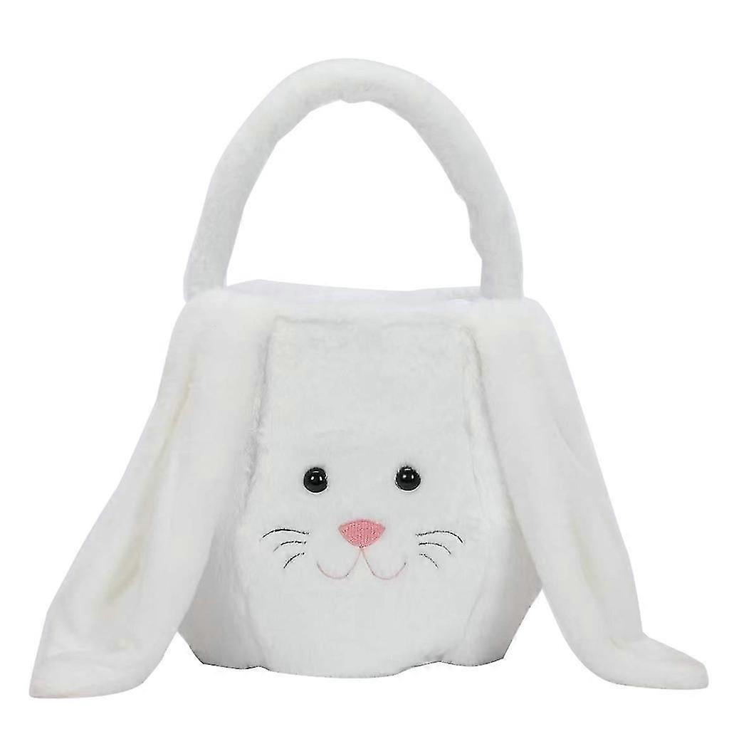 Plush Bunny Easter Buckets Easter Egg Hunting Easter Bags Kid Easter Tote Bags