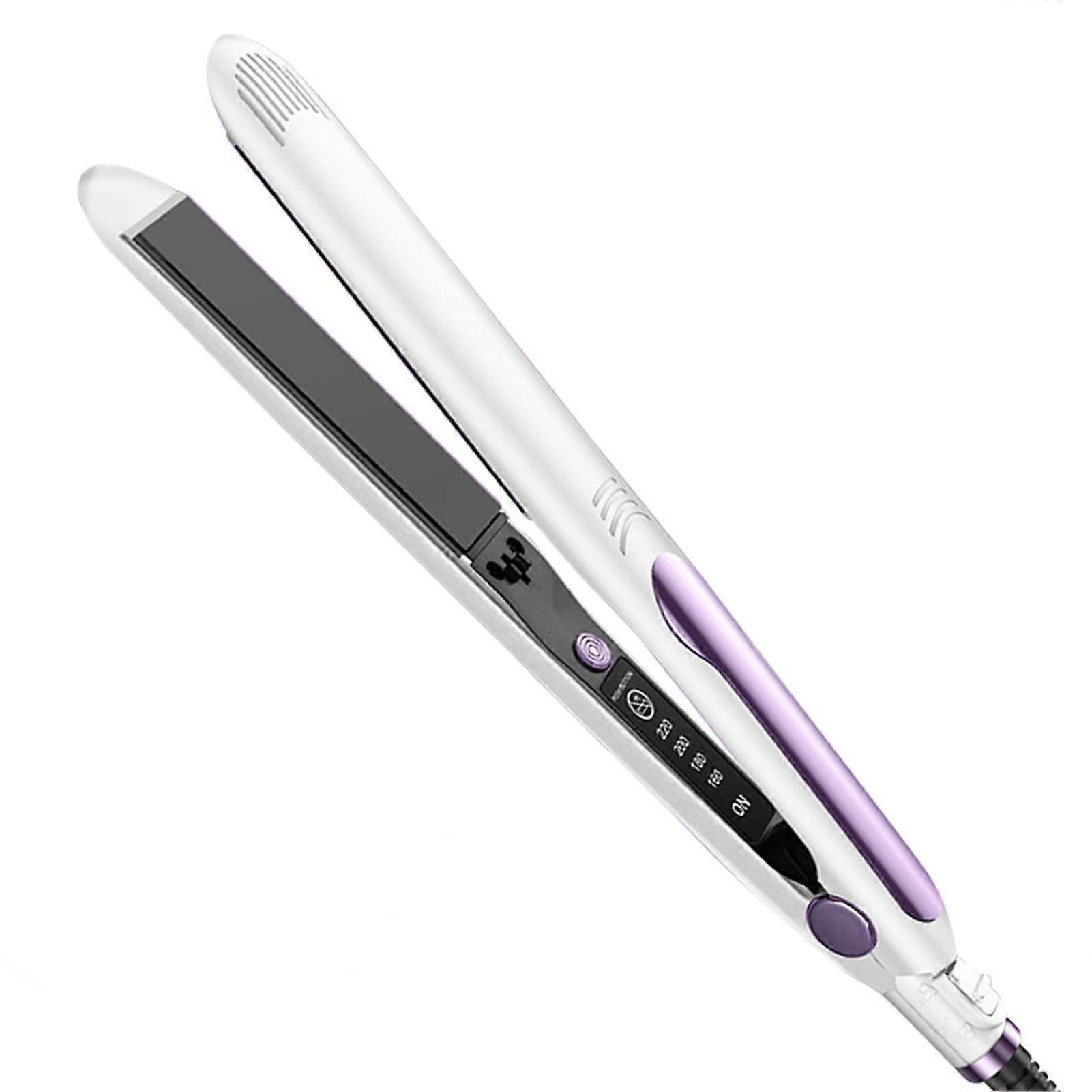 ,2 in 1 Hair Straightener Anti-Scald Flat Iron Heating Curler For Home Salon