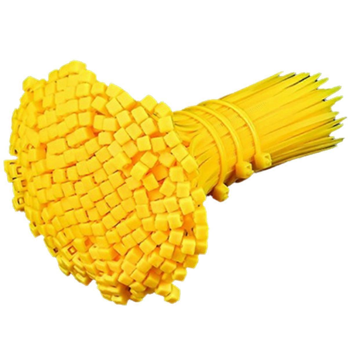 Self Locking Nylon Cable Ties Wire Cable Ties Self Locking Organ Quick Cable Yellow 4X200mm 500 Pcs