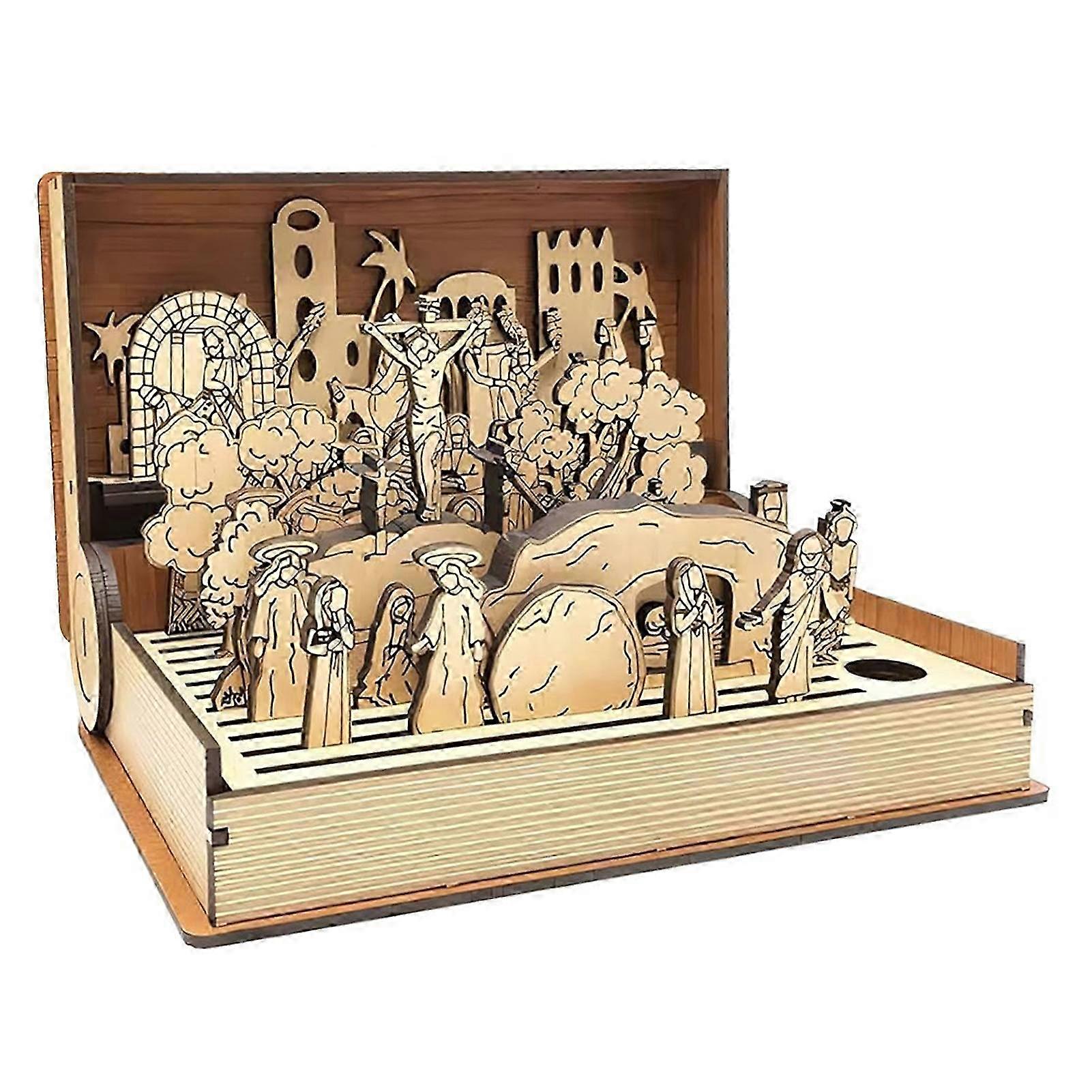 Family Easter Holy Week Gift, Scene Decor, Unique Handmade DIY Easter Book Kit