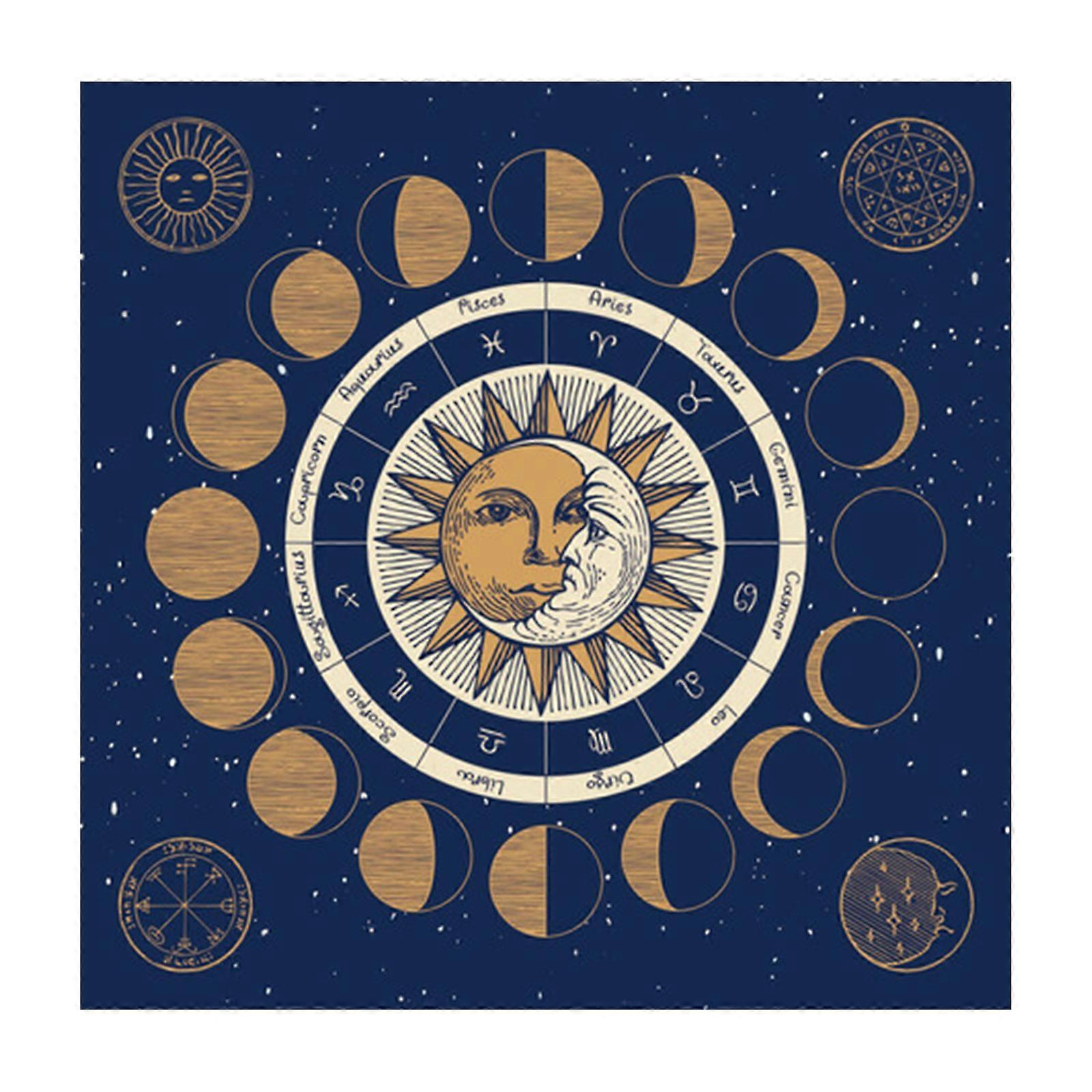 Kehanetler Masa Örtüsü Kart Mat Masa Örtüsü Astrolojik Kahinler Pad Tarotlar Masa Örtüsü Sunaklar Kumaş Masa Oyun Pedi 50x50cm