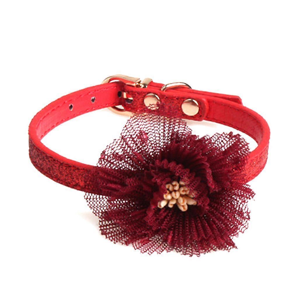PU Flower Pet Collar Tie for Cat Dog Accessories