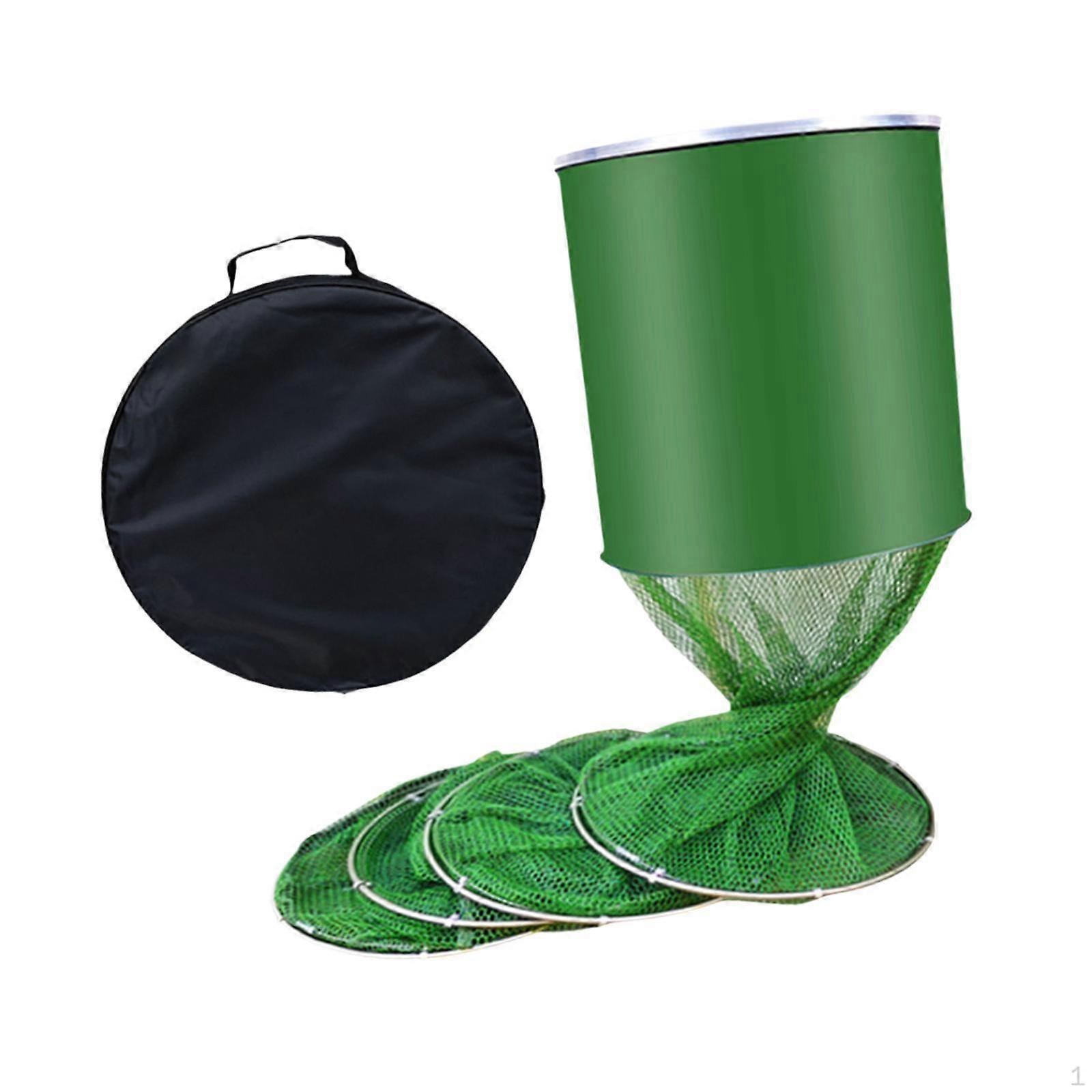 Collapsible Fishes Keeping Net Barrel Anti-hang Thickened with Storage Bag Fishing Tools