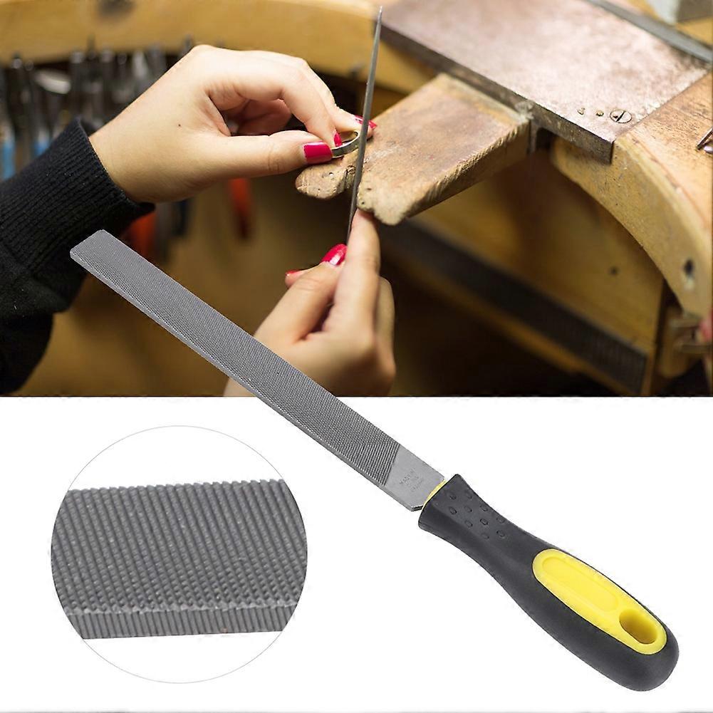 Touch Mill File 8in Flat Mill Steel File Grinding Blade with Handle Sharpening Shaping Tool for MetalCoarse Teeth File