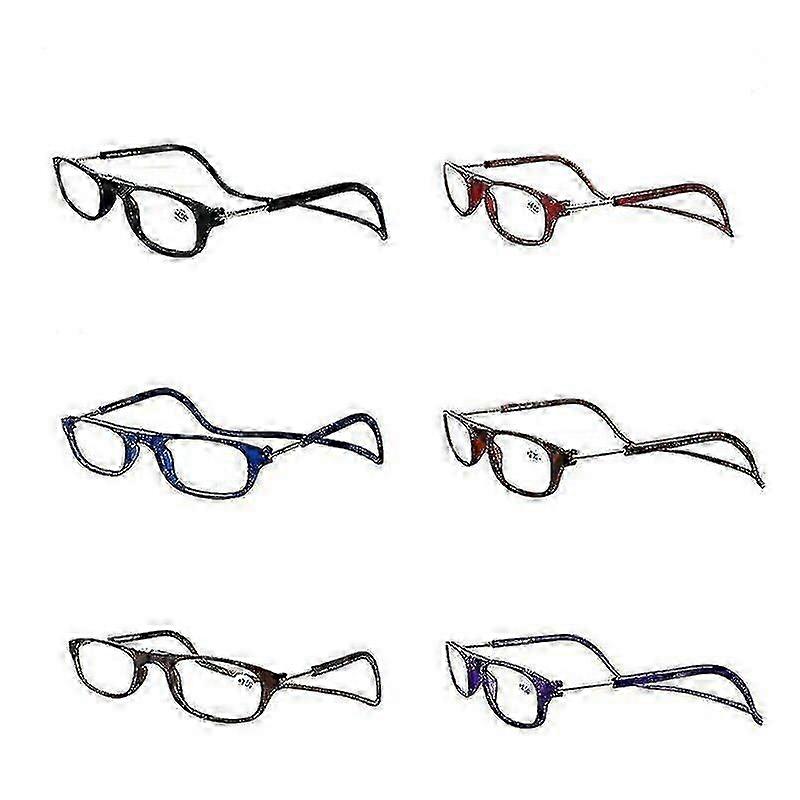 1.0~ 4.0 Hanging Magnetic Reading Eye Glasses Front Snap Click Connect Neck-Yvan
