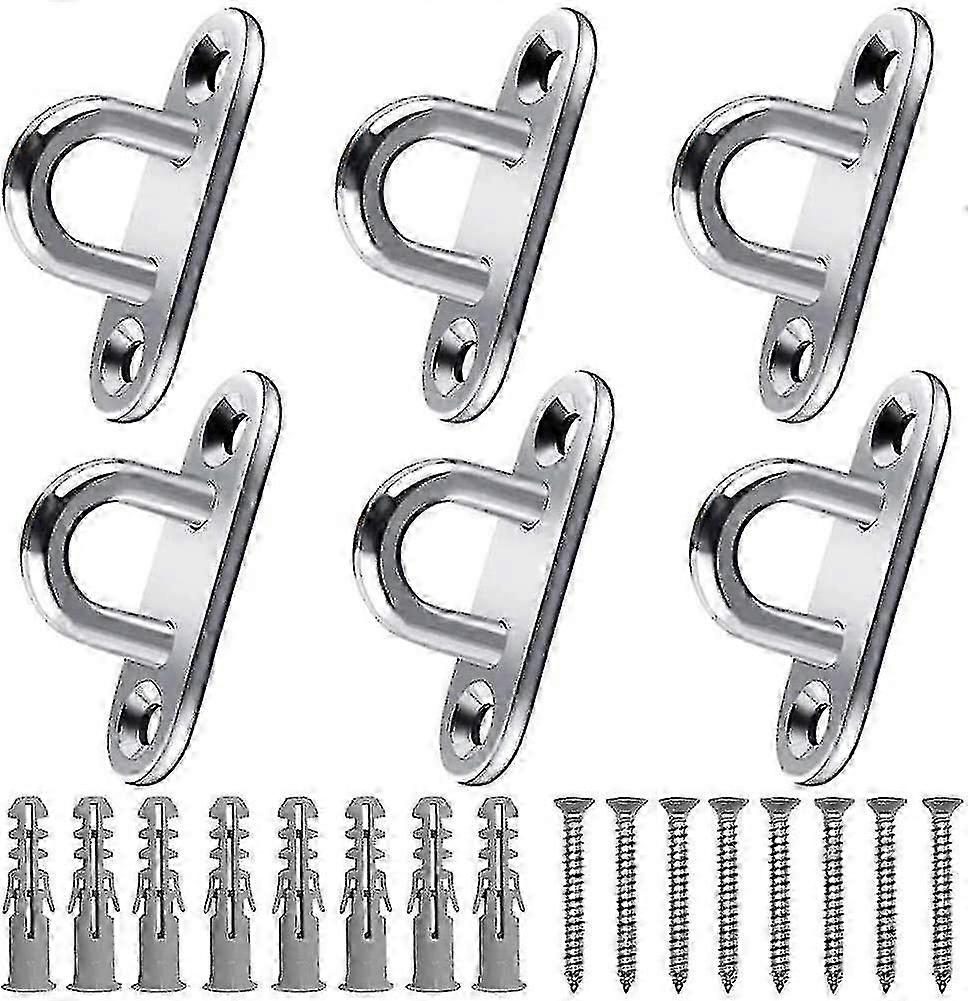 Γάντζος από ανοξείδωτο ατσάλι (6τμχ) - Βραχίονας τοίχου βαρέως τύπου - Μεταλλικά άγκιστρα σχήματος U με 2 τρύπες συγκρατεί βάρος έως 40 kg, βιδωτά άγκιστρα τοίχου βιδωτά παλτό H