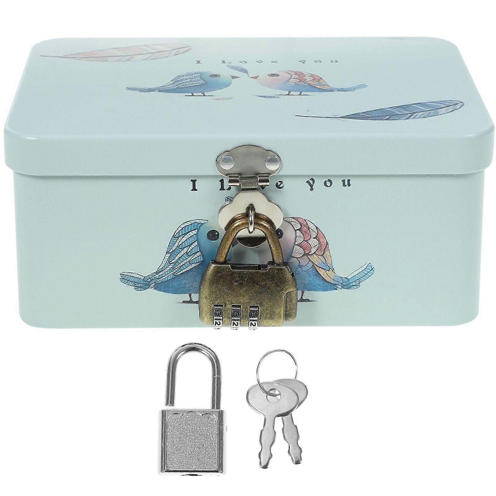 1 Set Cartoon Box for Gifts Use Sturdy Tinplate Storage Case Square Metal Sundries Management Box