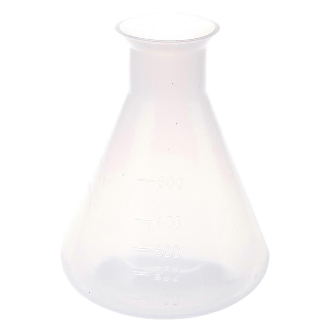 500ml Clear Plastic Laboratory Chemical Conical Flask Storage Bottle DS