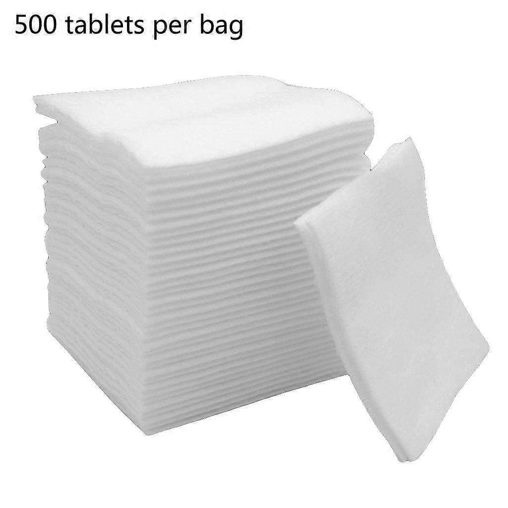 500pcs / pack Tampons de coton jetables Lingettes pour ongles Épaissir Démaquillant Démaquillant Mouchoir pour le visage Nettoyage du visage Serviettes Voiture personnelle Blanc