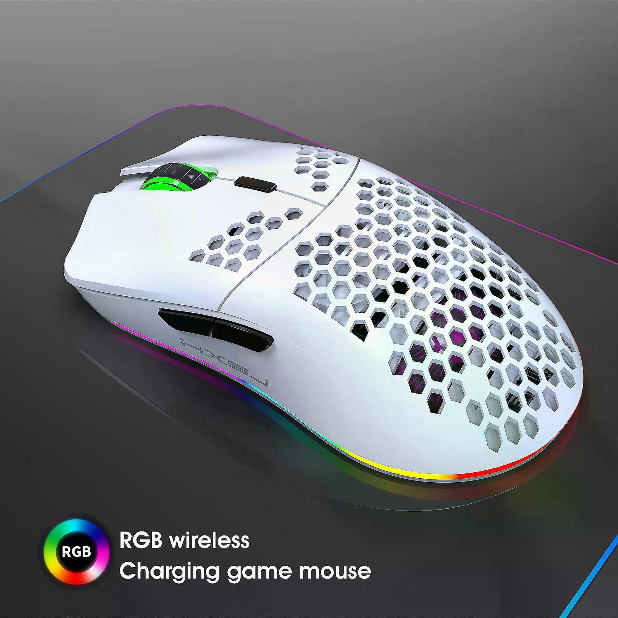 Wireless Charge Mouse RGB Luminous Ultralight Honeycomb Mouse Movement Speed 3600 6 D Game Mice For Laptop PC Gamer
