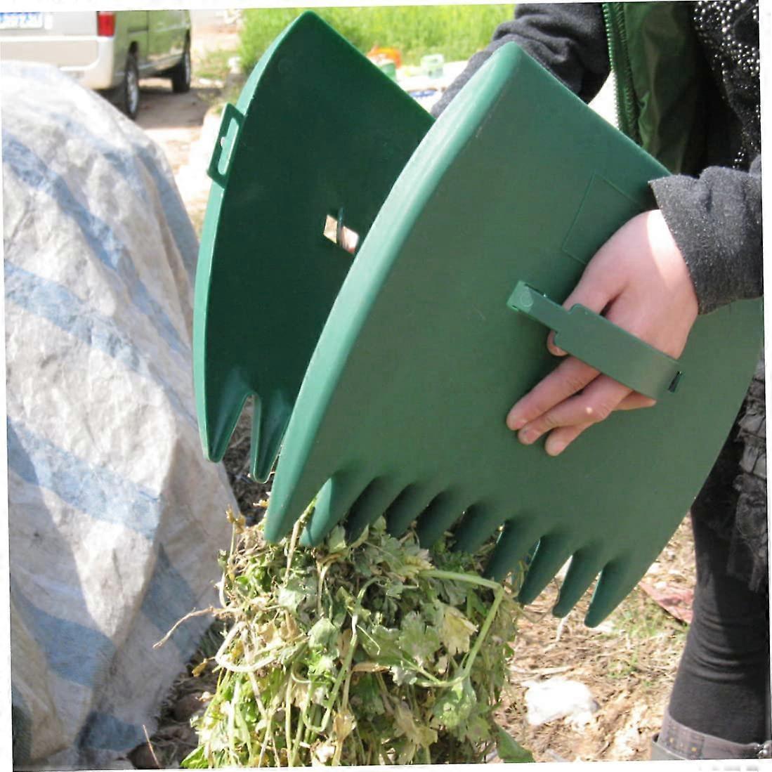 Garden rake for clearing and collecting garden cleaning weeds, easy to pick up