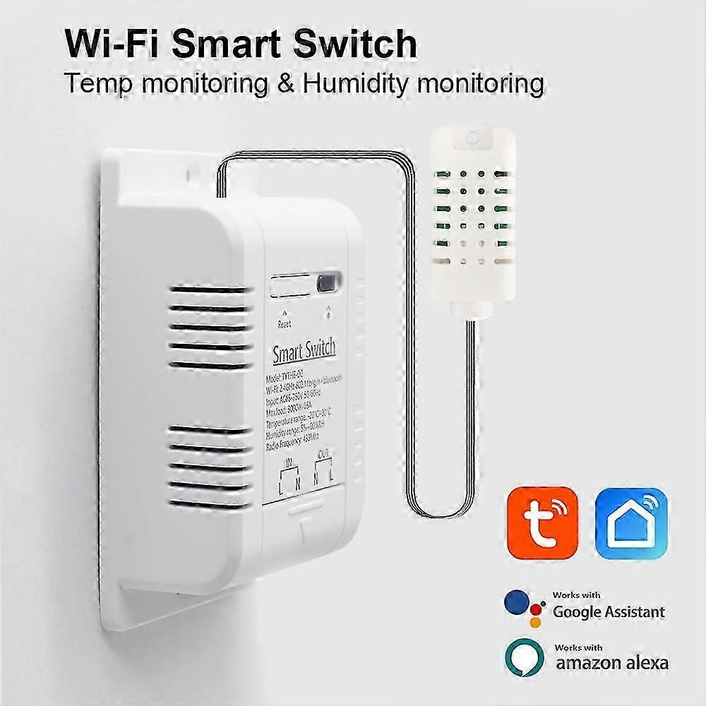 2PCS temperature control wet wireless WiFi Tuya switch 1CH greenhouse incubation room temperature and humidity monitoring module