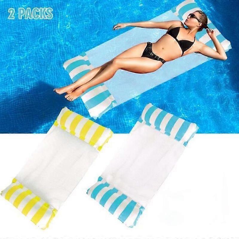 2 Pack Water Hammocks Inflatable Floating Hammock Pool Inflatable Float 4-in-1 Pool Floating Recliner Float Hammock