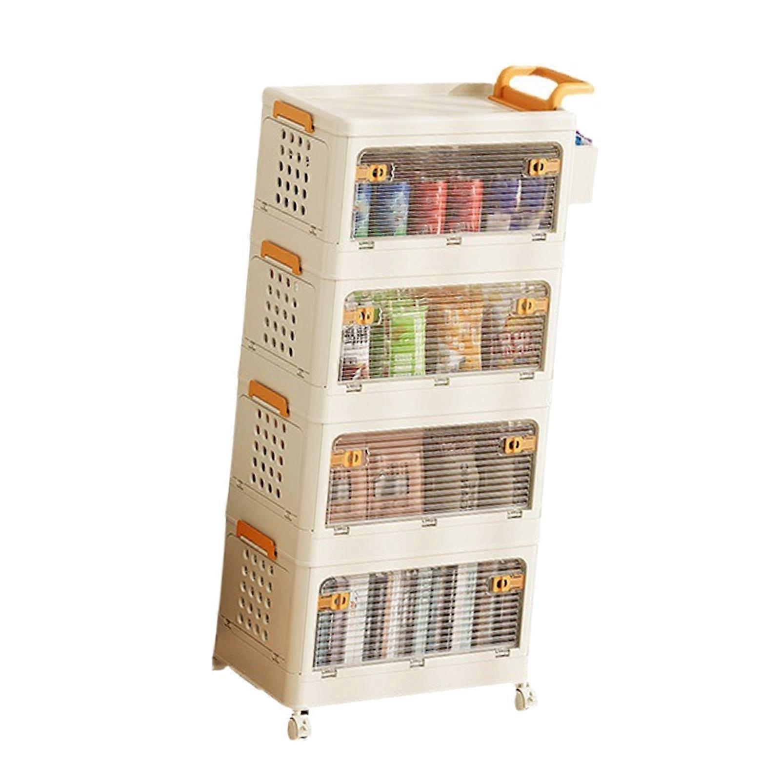 Foldable Storage Bins 4-Layer Durable Portable Organizer PP