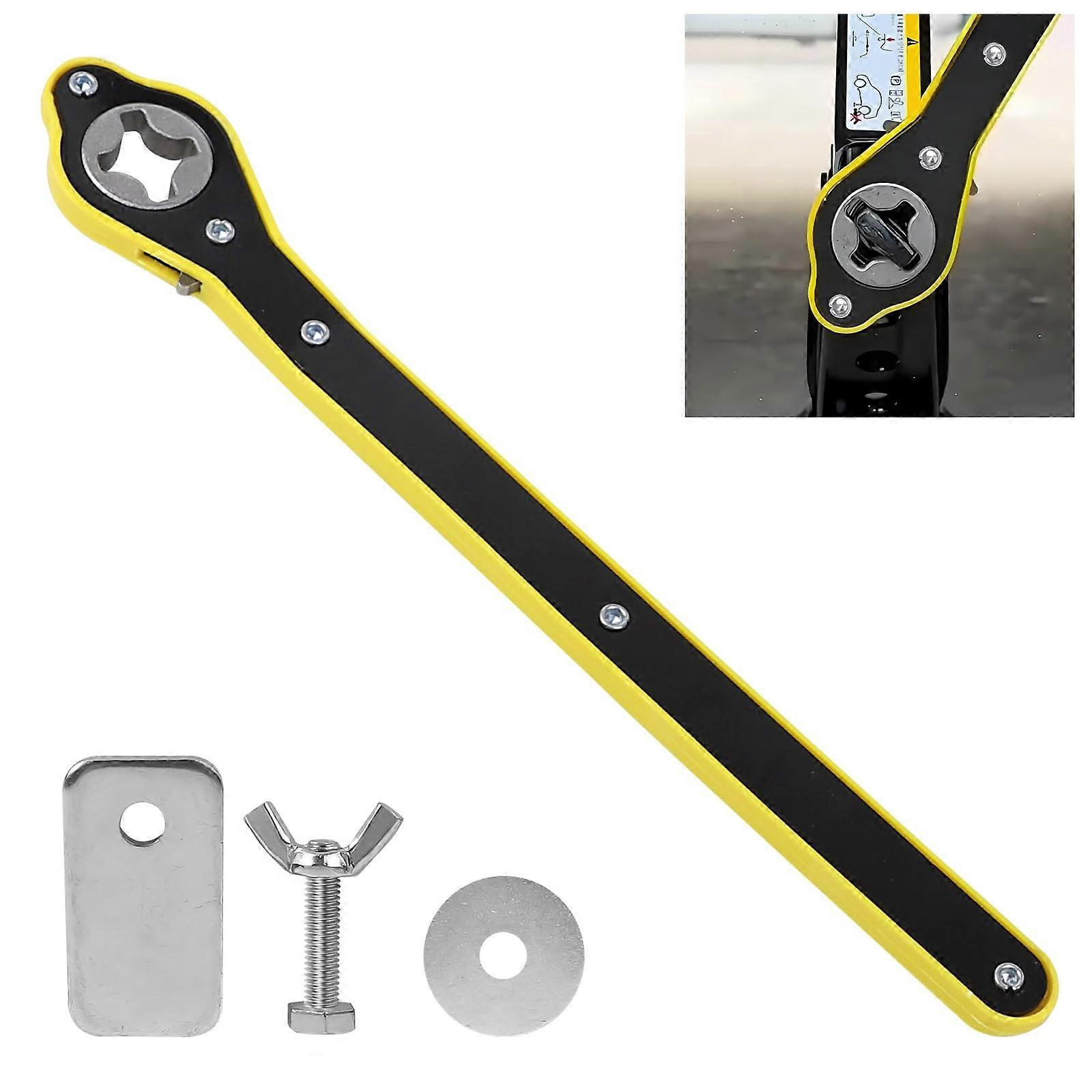 Jack Ratchet Wrench, 360° Swivel Labor-Saving Car Scissor Jack Lug Wrench with Long Handle