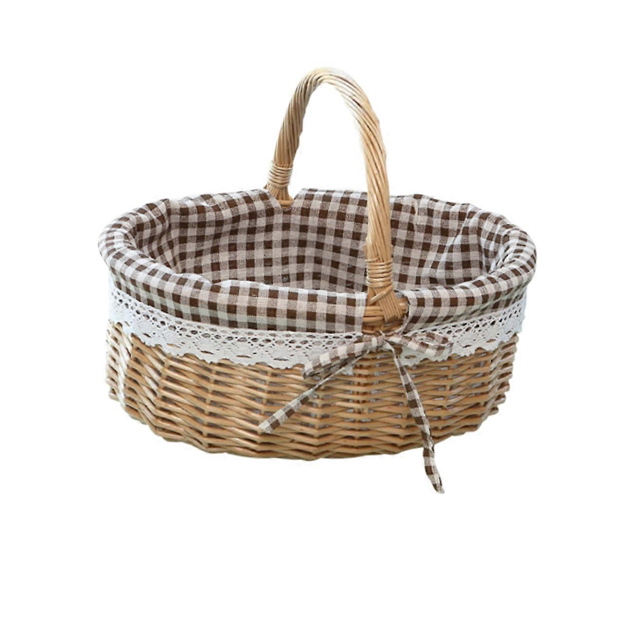 Fruit Basket Picnic Storage Bag Bread Container Food Storage Basket Organizer Medium Size Durable