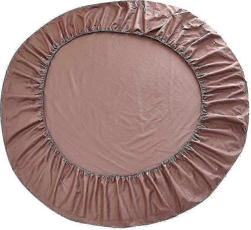 Solid Color Round Bed Fitted Sheet Bed Cover For Hotel Home , Coffeecoffee