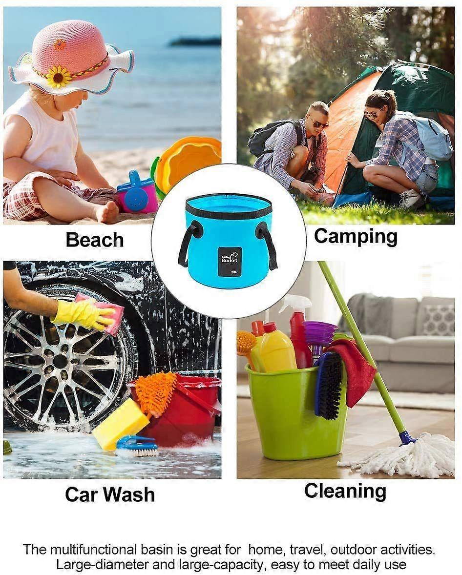 20L Folding Water Bucket for Outdoor -Black