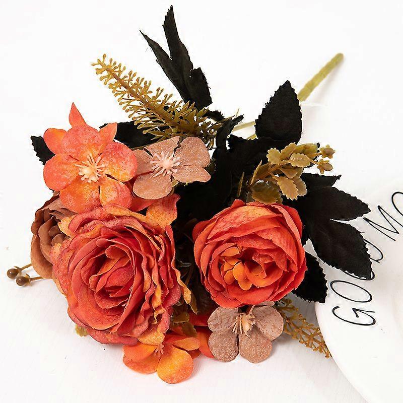 Retro Silk Artificial Rose for Wedding and Home Decor Fake Flower Arrangement Peony and Ivy for Christmas and New Year