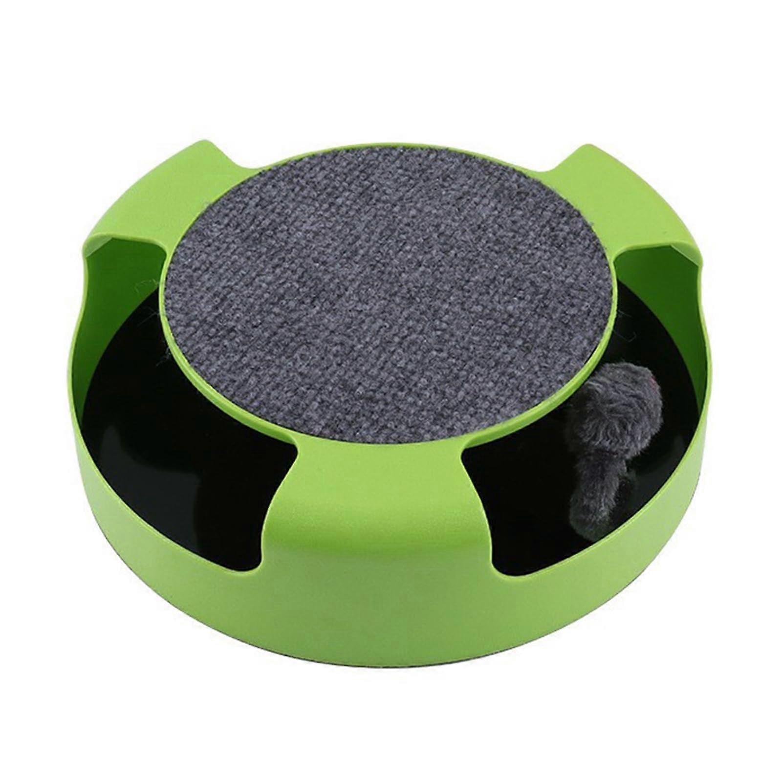 Cats Mouse Teasing Toy with Scratch Pad with Track Interactive Toy Multicolored Circuit with Track Toy Circuit Toy, Green