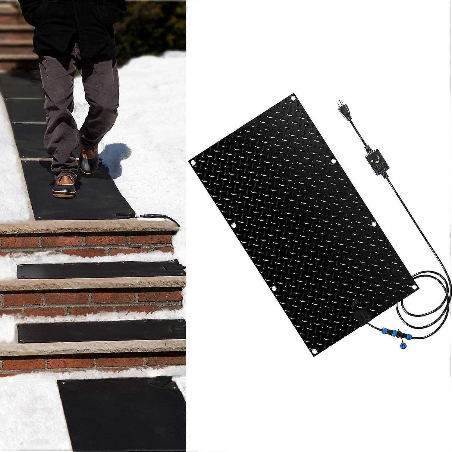 Thickened Snow Melting Mats with Power Unit, 1/2/3/4/5 pcs Outdoor Stairs Non Slip Winter Removal