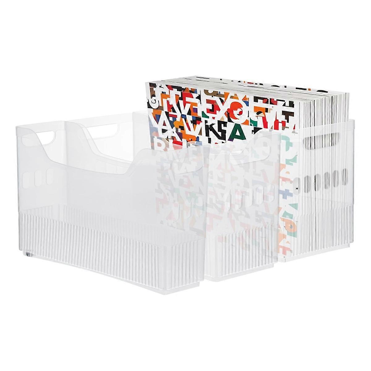 3 Pack Scrapbook Paper Storage Organizer with Wheels, Plastic Portable Scrapbook Storage Bin for Pap