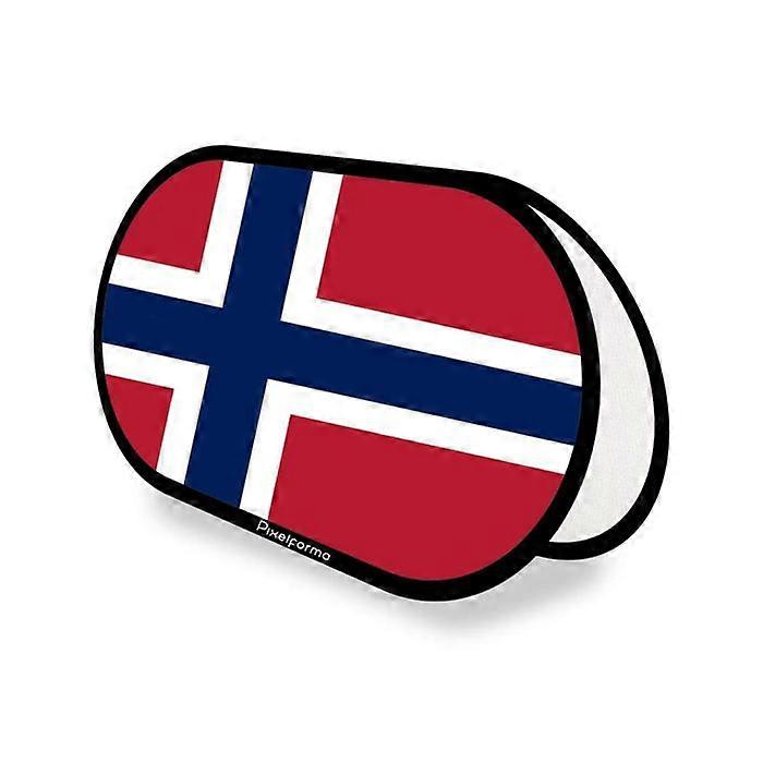 Oval Flag - Svalbard and Jan Mayen - 70x120cm - Polyester - Double-sided Print - Foldable Retractable