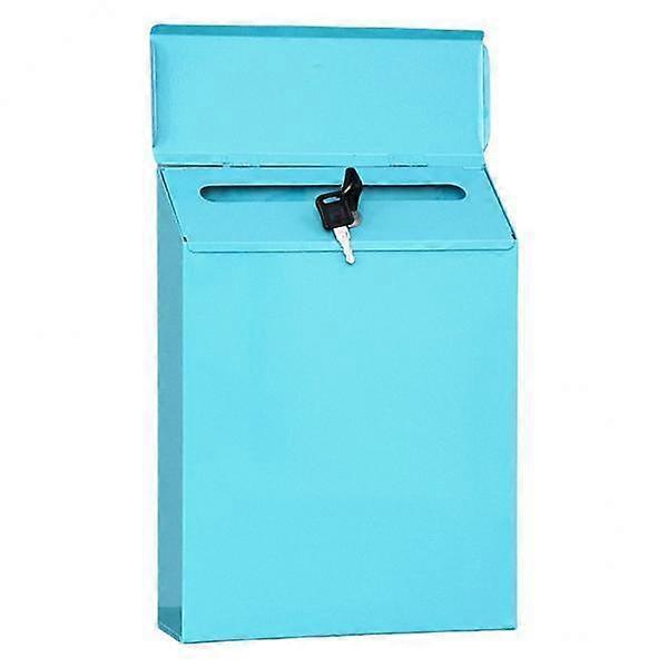 2x Iron Vertical Modern Mailbox Locking Letter Drop Box Durable Key Paperwork