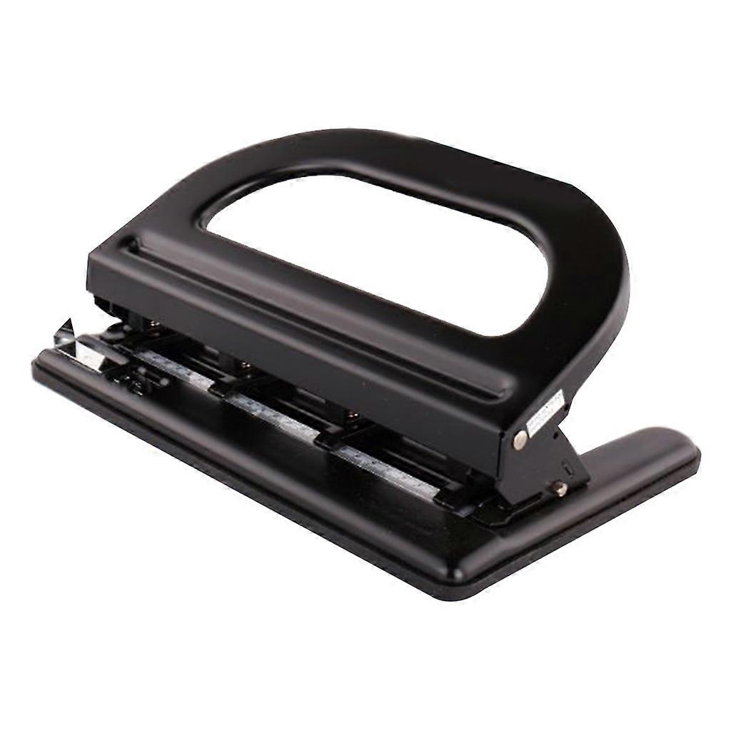 Multifunctional 4 Hole Punch Round Hole Puncher Paper Capacity 30 Sheet with Positioning Ruler Chip Tray for Home Office