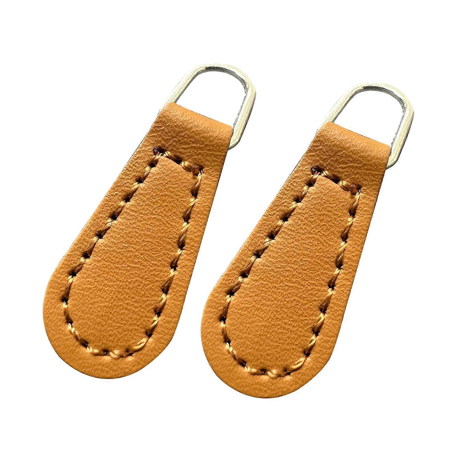 2Pcs Zipper Pulls Zip Puller Tags PU Leather Replacement Zip Pulls Zipper Heads