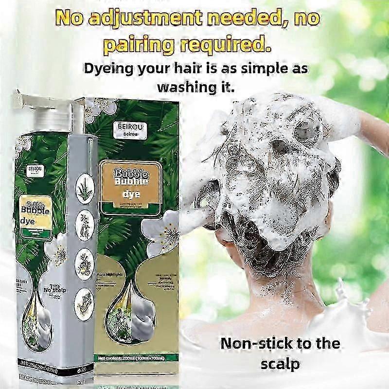 Bubble Plant Hair Dye Shampoo, σαμπουάν χρώματος μαλλιών, σαμπουάν βαφής μαλλιών με φυσαλίδες φυτών, στιγμιαίο φυσικό σαμπουάν βαφής μαλλιών