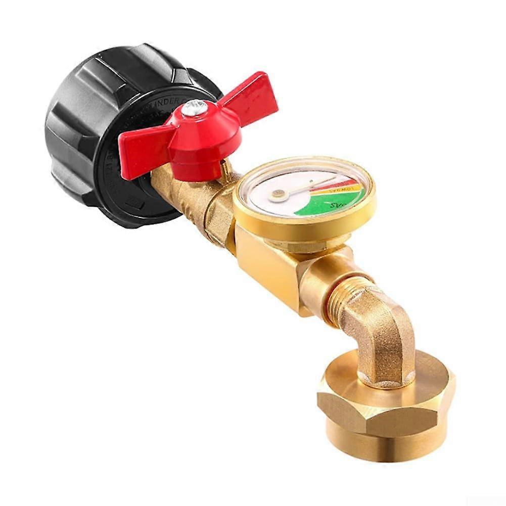 Propane Adapter 0.5kg to 9kg Propane Refill Sheet Adapter with Pressure Gauge and ONOff Control Valve