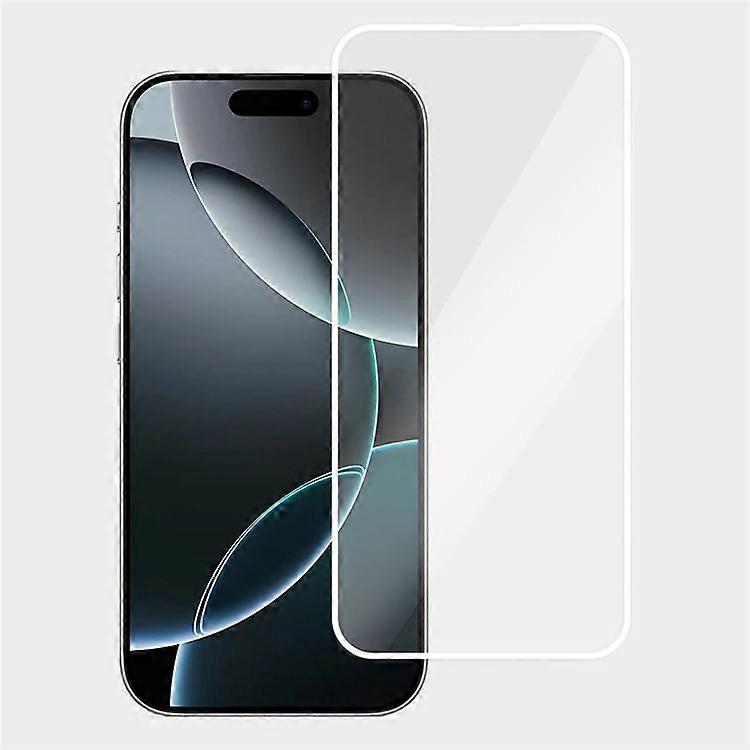 iPhone 16 Proスクリーンプロテクターに対応フルグルー電気メッキホワイトエッジ高アルミニウムシリコーンガラスフィルム