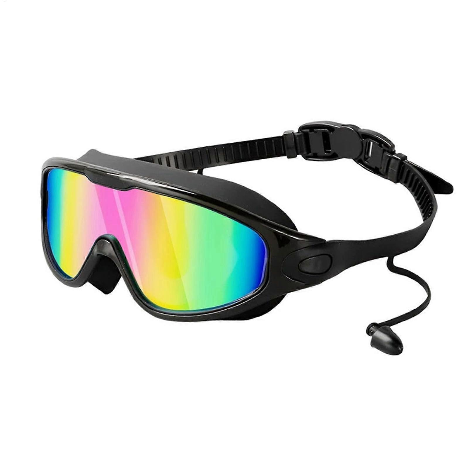Adult Pool Goggles – Anti Fog – Men's Clear Vision Swimming Glasses, Black and Pink