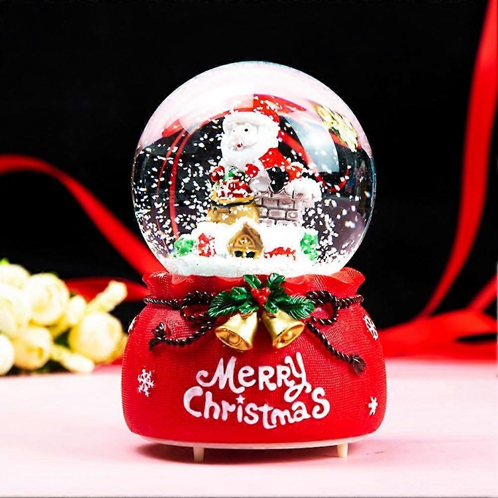 Glowing Christmas snow globe, cute, glowing winter scene snow globe ornament for festive holidays (80 A) 80A