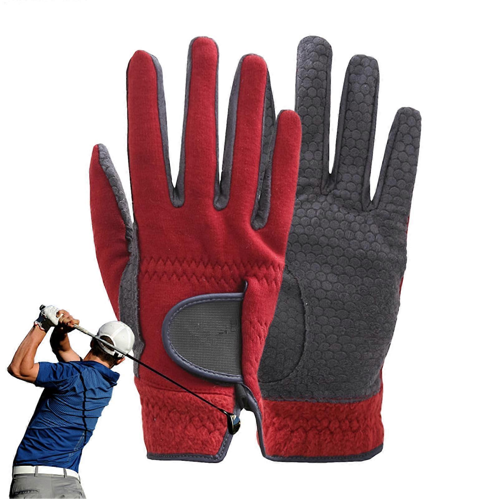 Winter Golf Gloves for Men, Non-Slip Chipping Correction Gloves, Grip Training for Cold Weather Golfing, Size 22