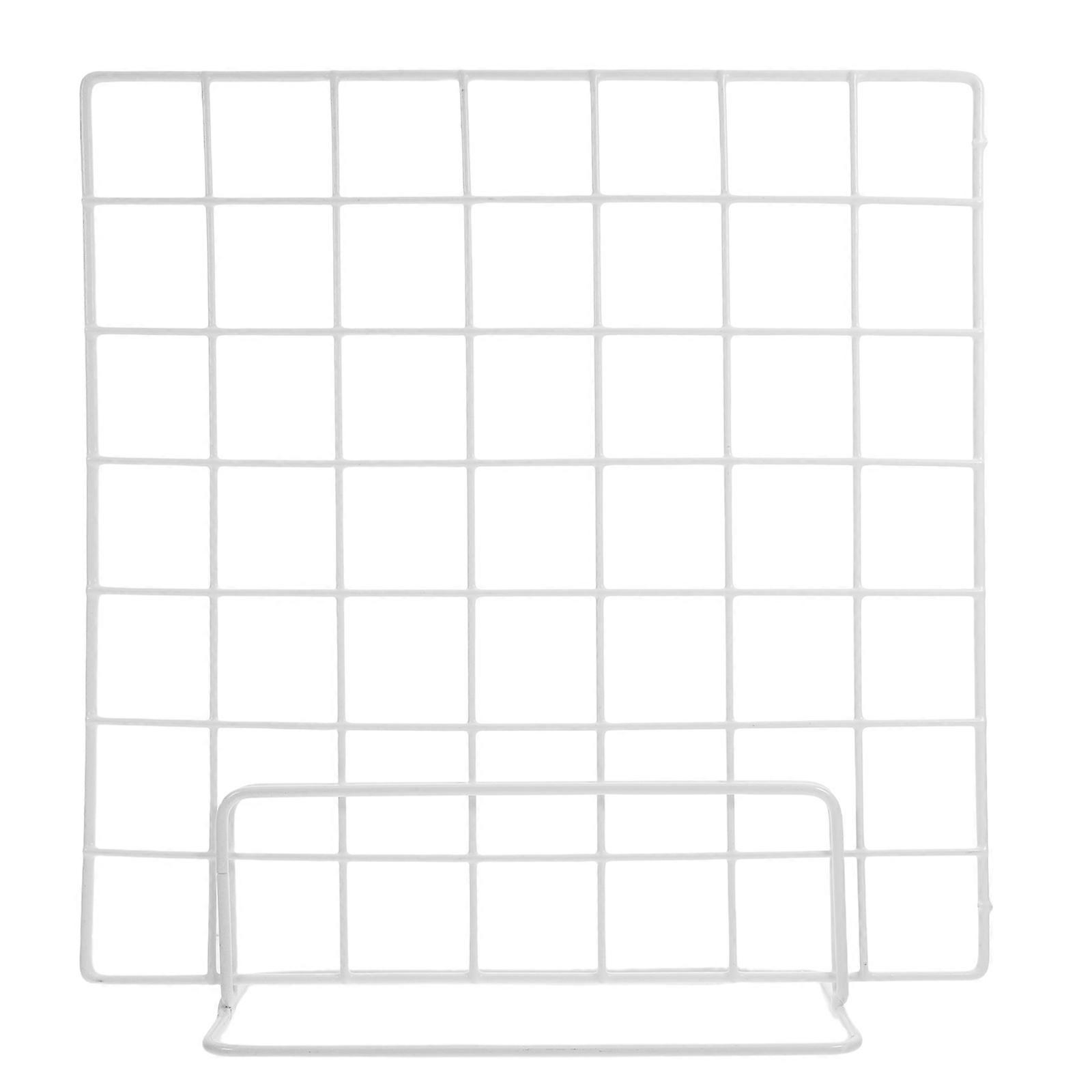 Tabletop Grid Display Stand Sturdy Iron Organizer for Photos, Jewelry & Accessories with Mesh Panel Design for Market Stalls and Enhanced Visibility