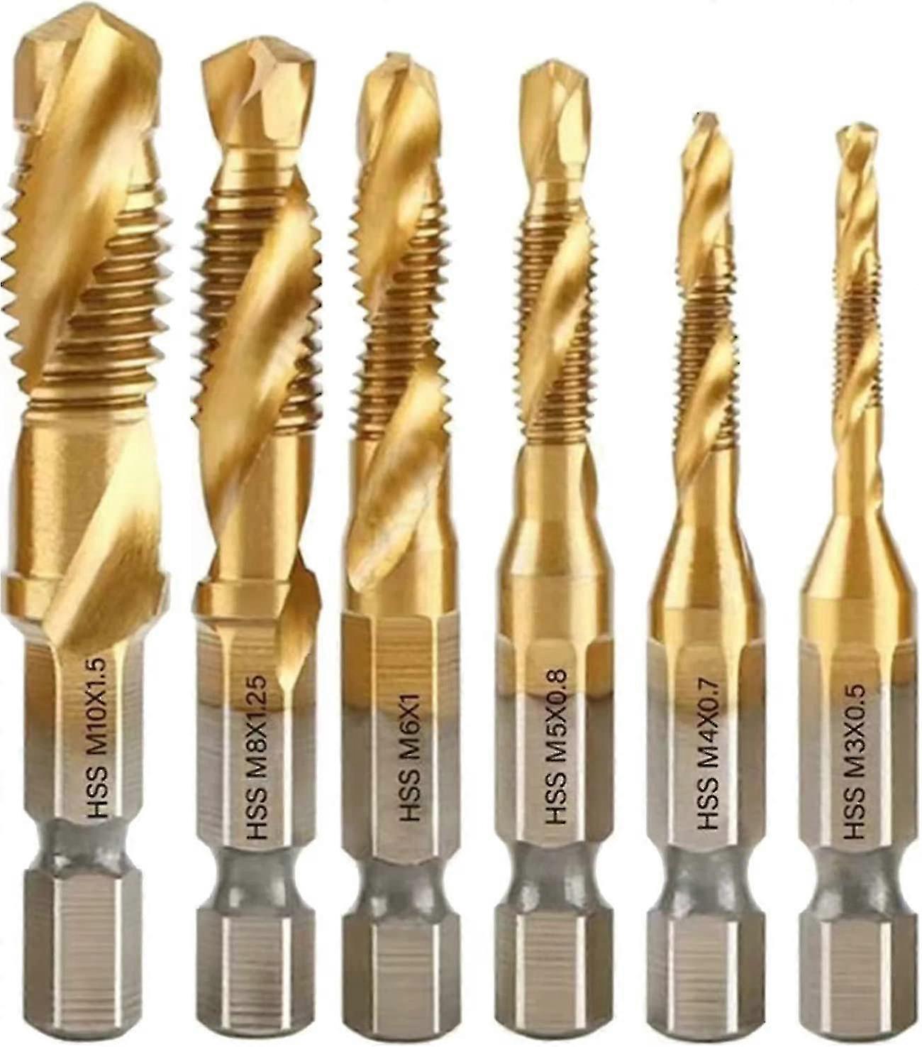 2025 Drill Tap 1/4'' Hss Screw Hex Shank Countersink Tools Drill Bit Set