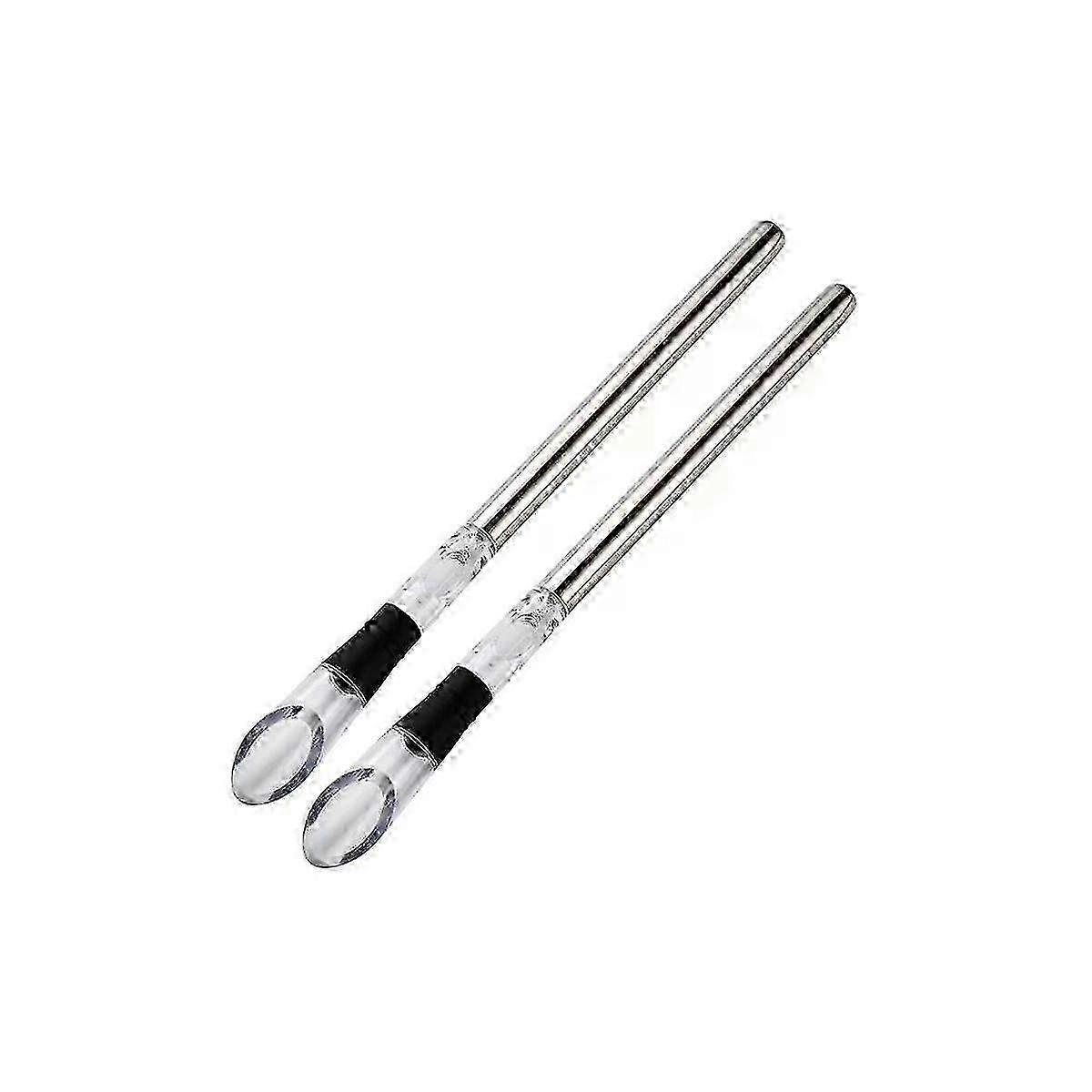 2PCS Stainless Steel Wine Cooler Stick & Decanter with Wine Aerator Suitable for Wine Bottles