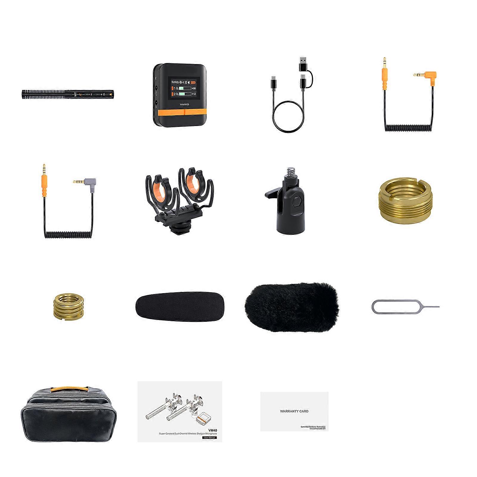 COMICA VM40 COMBO 2.4G Wireless Microphone, 200M Range, Dual-Channel, 48K/32bit Quality